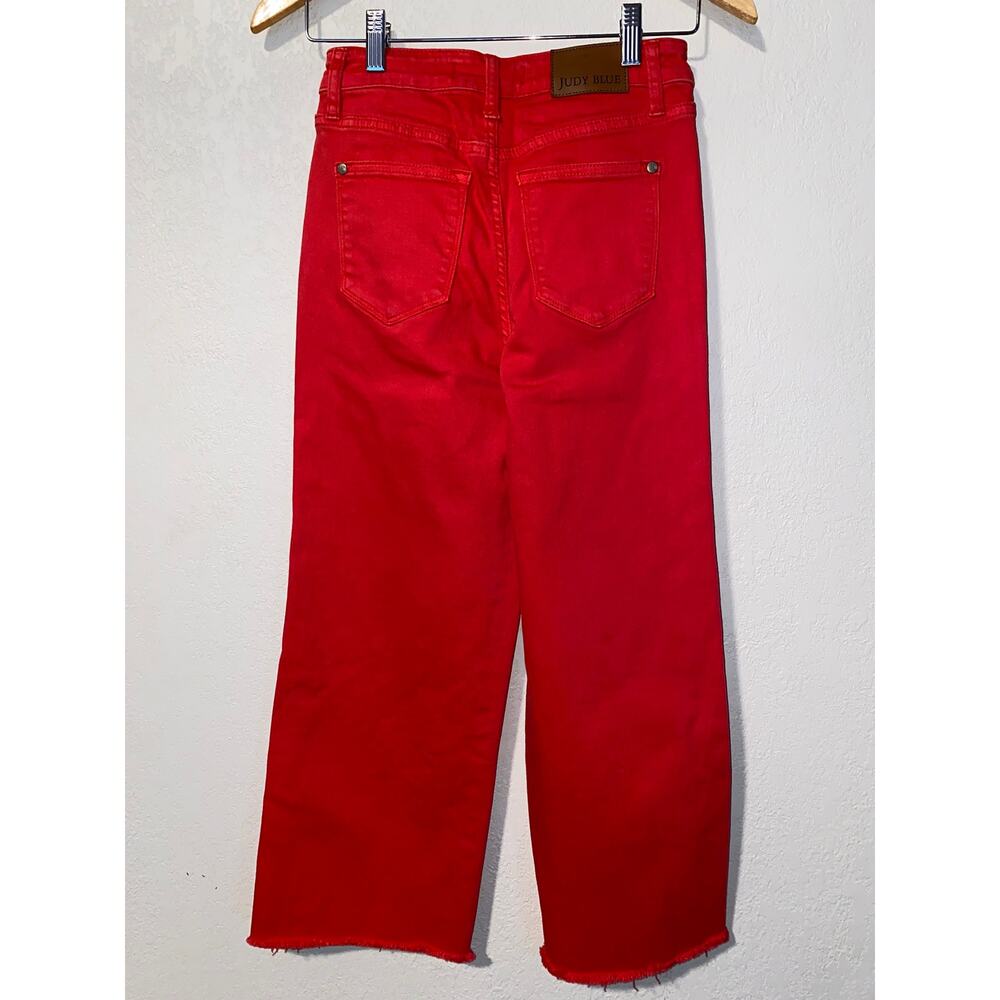 Judy Blue Red High-Rise Wide Leg Jeans SZ 3/26 - Picture 2 of 7